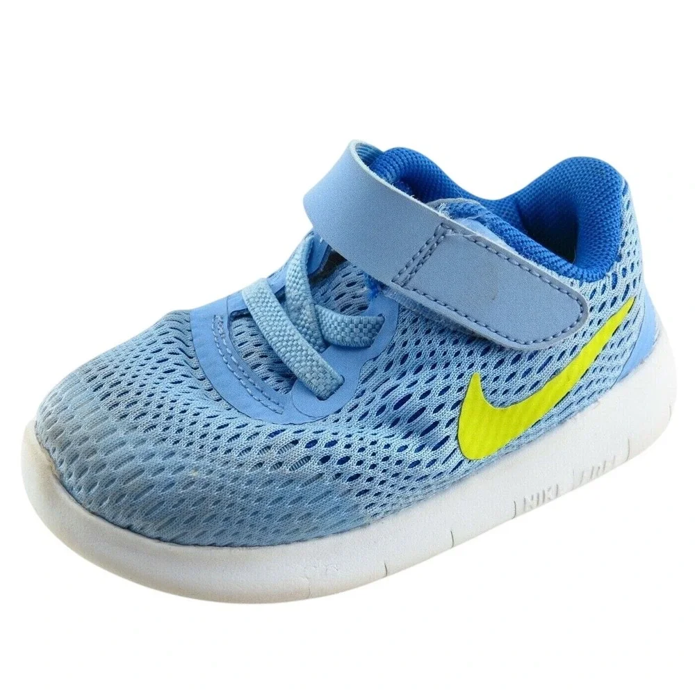 Nike‎ Free RN Toddler Sz 6 Medium Blue Running Fabric Girls